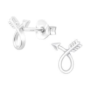 Sterling Silver Bent Arrow Tiny Stud Earrings